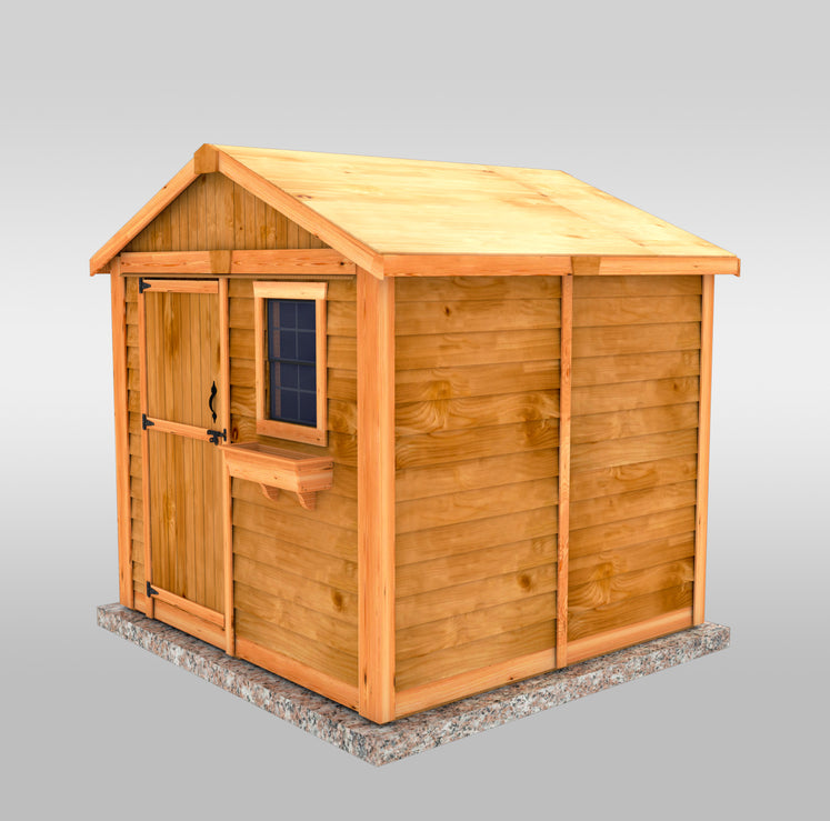 8x8 Gardener Shed with plain Background